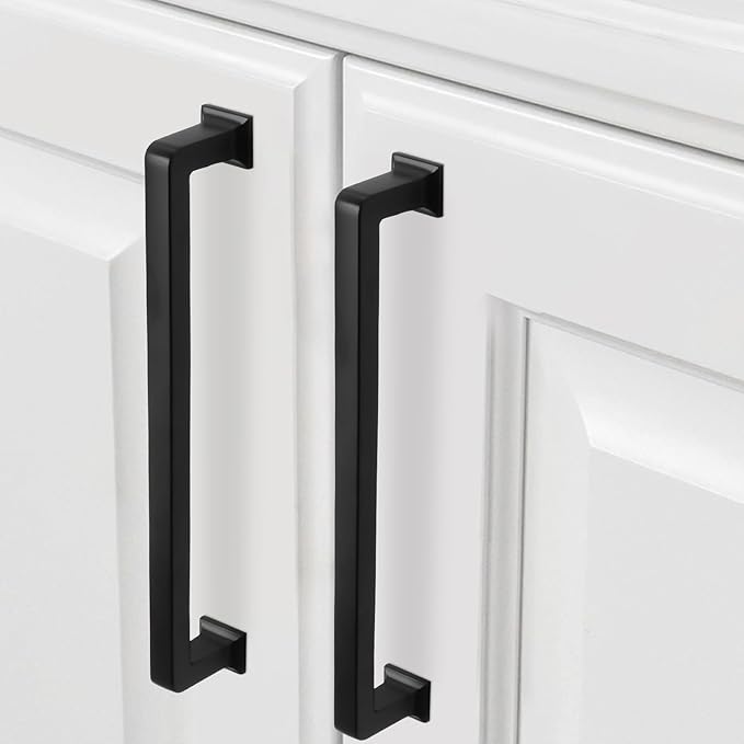 COTYKILEY 6 Pack 15 Inch(381mm) Matte Black Kitchen Cabinet Handles Cabinet Pulls Cabinet Door Handles Kitchen Cabinet Hardware