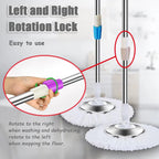 Extended Spin Mop Replacement Handle, Upgraded 60 inch 360 Degrees Rotating Telescopic Replacement Mop Stick with Stainless Steel Disc for Spin Mop Bucket Cleaning System(Blue)