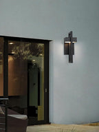 LamQee Outdoor Wall Lights Modern Exterior Lighting Fixtures, 3000K Integrated LED Outdoor Wall Sconce Lighting, Matte Black Outside Wall Mount Lights for House Front Door Porch Garage Patio 1 Pack