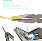8-Inch Needle Nose Pliers: Paper Clamp Precision, Premium Heavy-Duty CRV Steel, Large Soft Grip with Wire Cutter,Chrome Vanadium Steel Long Nose Cutting Pliers