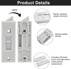 Window Latch Locks Replacement Window Parts and Hardware, Plastic Spring Loaded Sliding Window Tilt Latch for Home Window Accessories, Pack of 8 (White)