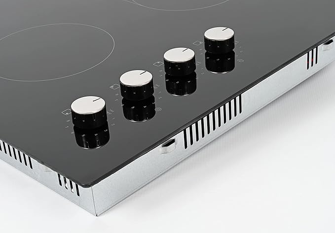 K&H 4 Burner 30 Inch Built-in Electric Stove Top Radiant Ceramic Cooktop Knob Control 240V 7200W CE30-7206K