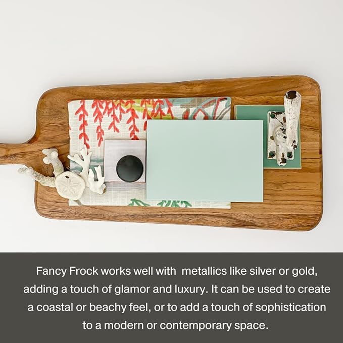 Country Chic All-in-One Chalk Paint for Furniture, Cabinets, Home Decor, Eco-Friendly, Matte Finish, Built-In Primer & Top Coat for Wood, Metal - Fancy Frock (Light Blue) - Quart 32 oz (950 ml)