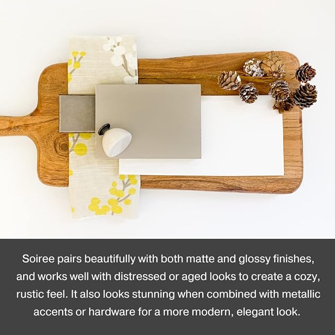 Country Chic All-in-One Chalk Paint for Furniture, Cabinets, Home Decor, Eco-Friendly, Matte Finish, Built-In Primer & Top Coat for Wood, Metal - Soiree (Beige Taupe) - Quart 32 oz (950 ml)