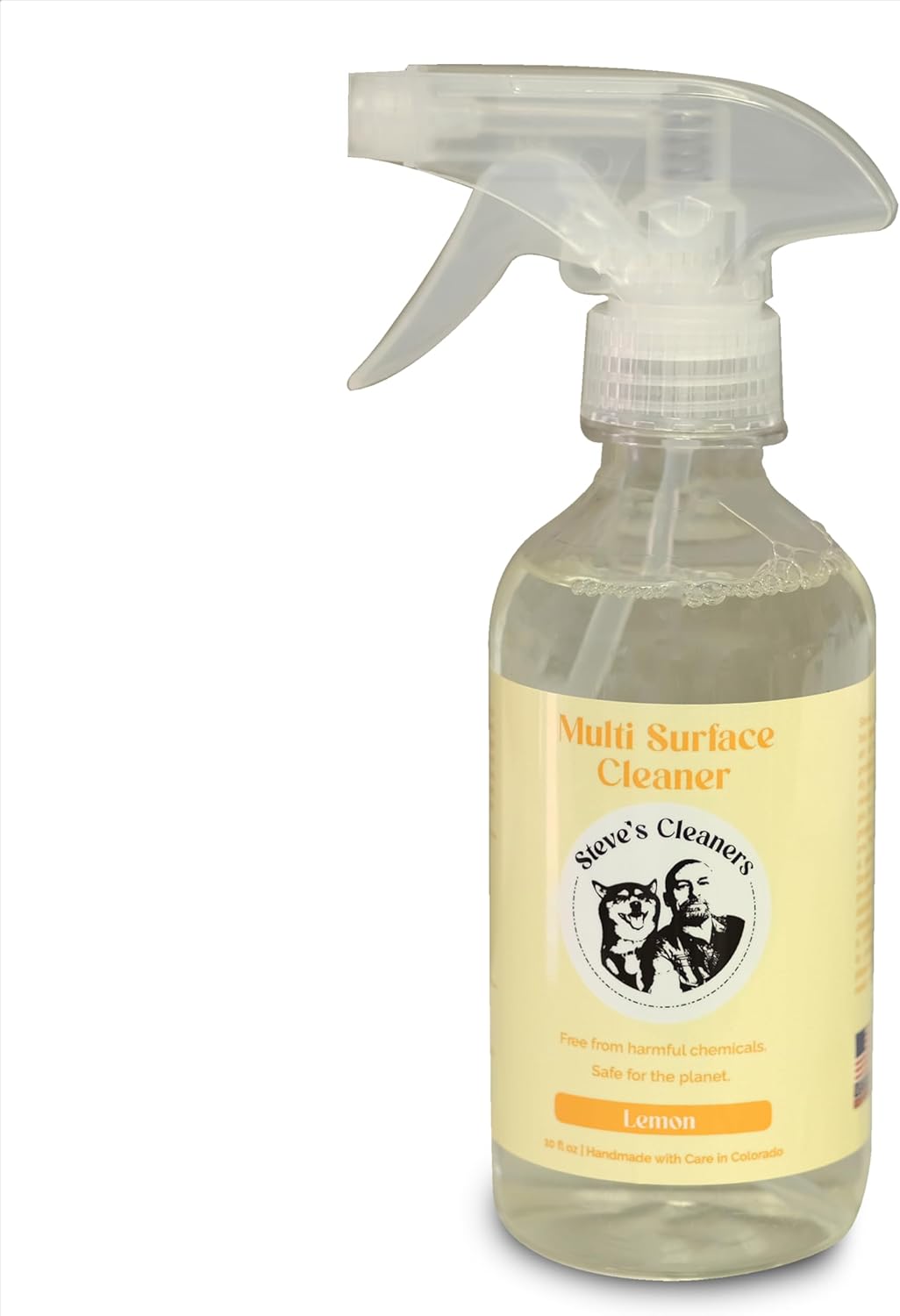 Steve's Cleaners Lemon Multi-Surface Cleaner – Plant-Based, Non-Toxic, Streak-Free Cleaning Spray – Ammonia-Free, Safe for Kitchen, Bathroom, Counters & More – 10 oz (Pack of 3)