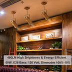 Vinaco PAR16 Halogen Bulb 60 Watt, 6 Pack High Output 480LM Flood, Warm White 2800K, Dimmable with E26 Base, Long Neck for Ceiling Light