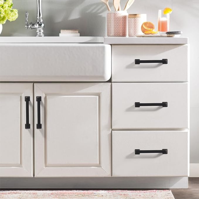 3.75 Inch 10 Pack Matte Black Cabinet Pulls - Kitchen Cabinet Hardware