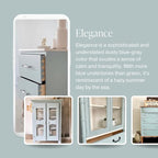 Country Chic All-in-One Chalk Paint for Furniture, Cabinets, Home Decor, Eco-Friendly, Matte Finish, Built-In Primer & Top Coat for Wood, Metal - Elegance (dusty blue) - Quart 32 oz (950 ml)