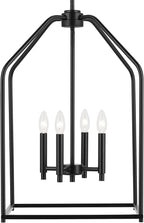 Kichler Madden 25.5" 4 Light Pendant in Black, Soft Modern Fixture, for an Entryway, Breakfast Nook, Laundry Room, (25.5" x 16"), 52722BK