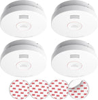 SITERLINK Smoke Detectors 10 Year Battery Operated,UL217-9th Listed Smoke Alarm with Test-Silence Button,Photoelectric Sensor Fire Alarms Smoke Detectors with LED Lights for Home, GS525A (4 Pack)