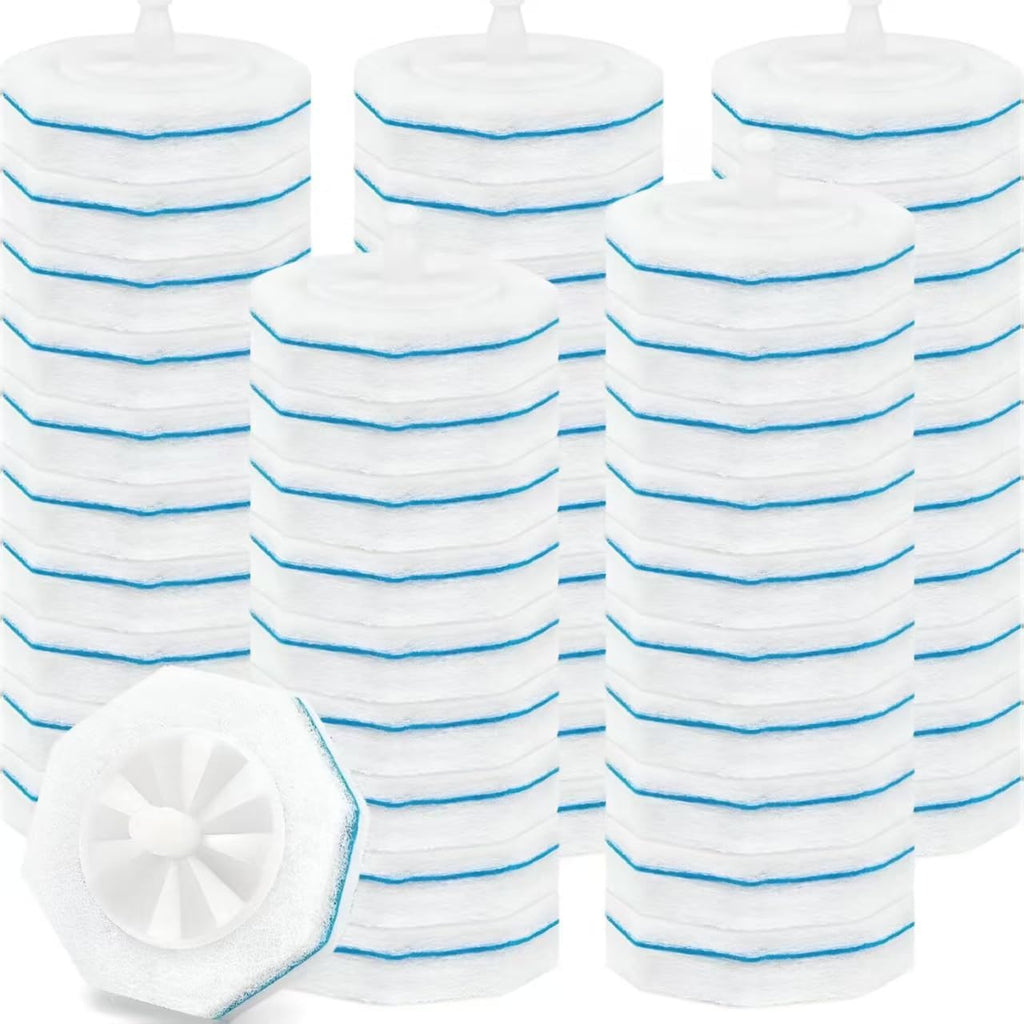 50-Count Disposable Toilet Brush Refills | Universal Cleaning System: Toilet Wand Heads & Bowl Clean Pads Compatible with Most Handles