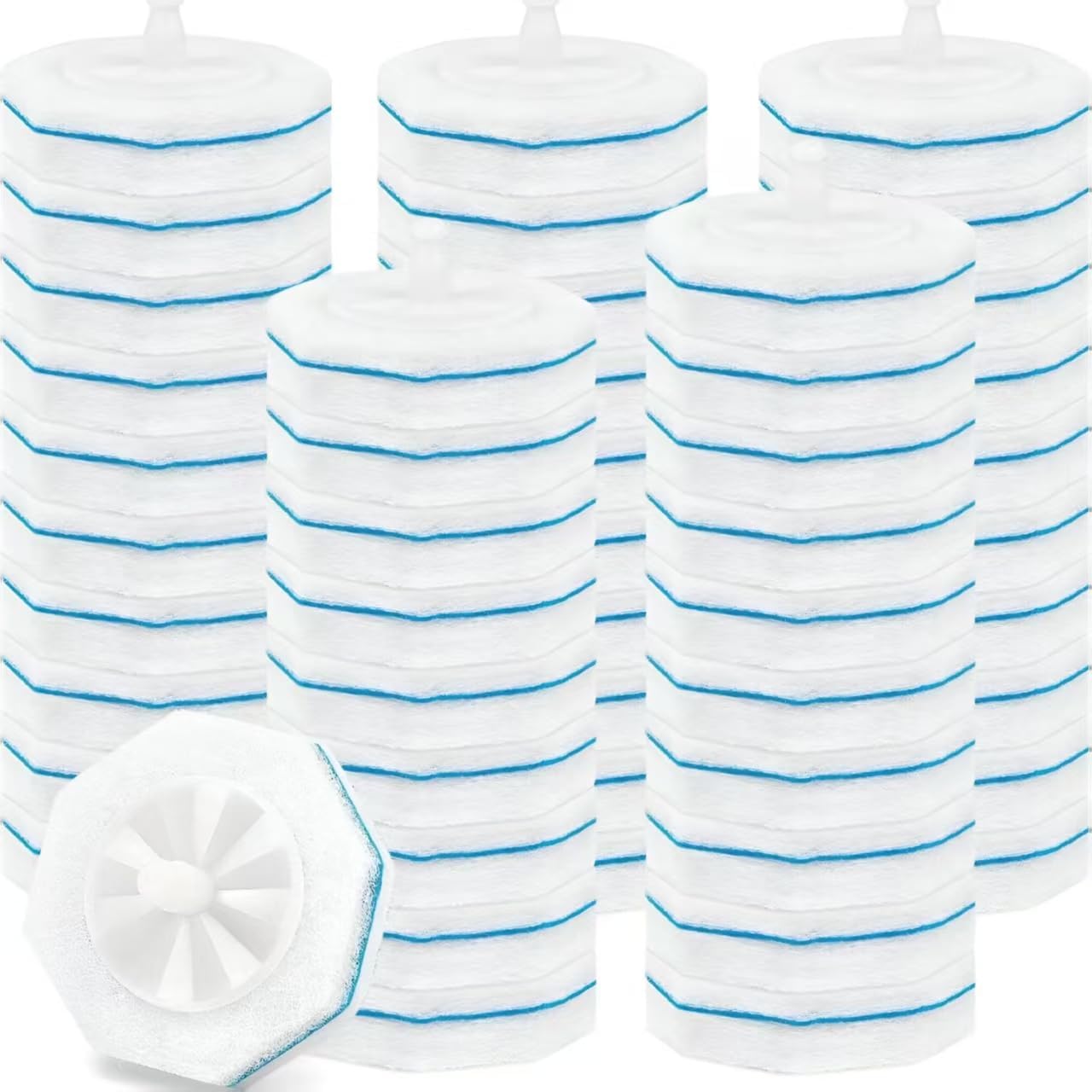50-Count Disposable Toilet Brush Refills | Universal Cleaning System: Toilet Wand Heads & Bowl Clean Pads Compatible with Most Handles