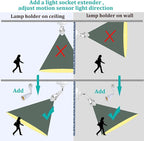 Borju Light Socket Extender [2-Pack], 4.5 Inch Extension, 360° Adjustable Socket, White