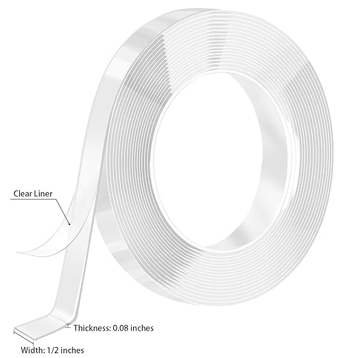 Nano Strong Mounting Adhesive Tape Double Sided Tape Heavy Duty Removable Clear Two Sided Double Stick Wall Tape 1/2in*10ft