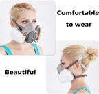 Half & Full Face Respirator Mask with Filters, Gas Masks for Construction Work, Paint, Dust, Spray, Welding, Sanding