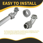 Conduit Connectors, 1-1/2 Inch Liquid Tight Connector NPT Non-Metallic for PVC Electrical Flexible Conduit Fittings, 90 Degree, UL Listed for Home Outdoor Tubes Tools, Grey (5-Pack)