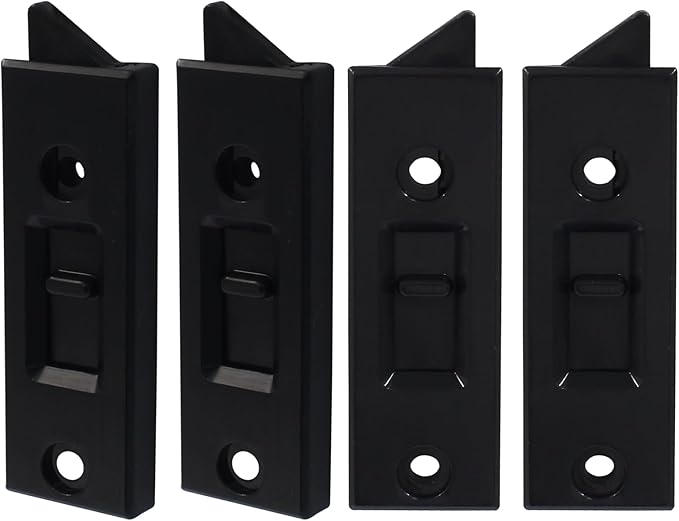 Window Latch Locks Replacement Window Parts and Hardware, Plastic Spring Loaded Sliding Window Tilt Latch for Home Window Accessories, Pack of 4 (Black)