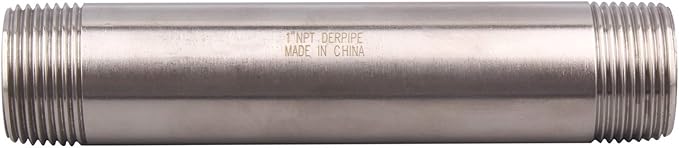 1" X 1" NPT Male Nipple Stainless Steel 304 Cast Pipe Coupling fitting 6" Length