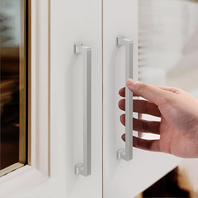 FILTA Cabinet Handles 10 Inch 6 Pack Brushed Nickel Cabinet Pulls for Kitchen Metal Drawer Pulls Modern Cabient Hardware Cupboard Handles