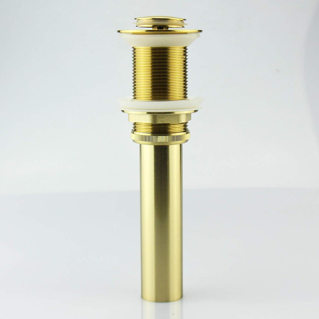 Bathroom Pop Up Sink Drain, Gold Vessel Vanity Sink Drain Stopper without Overflow
