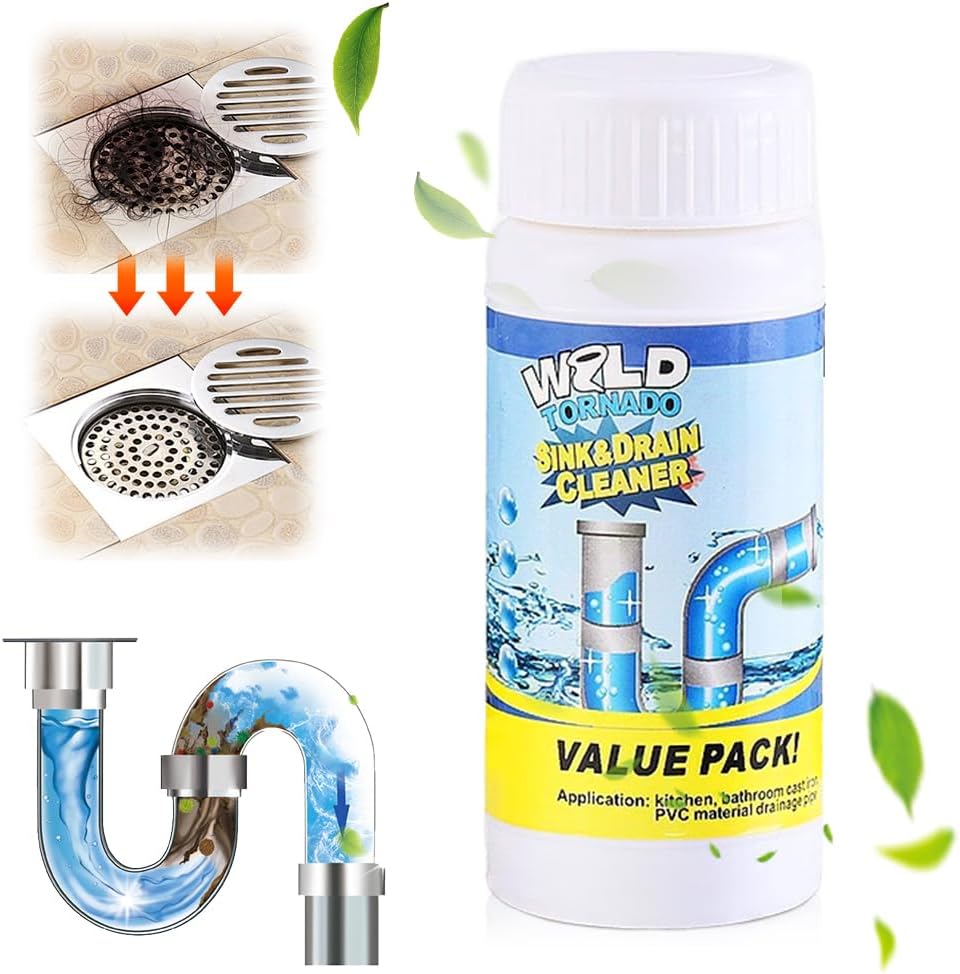 2025 Upgrade Sink Drain Cleaner, Sink and Drains Cleaner, Multi-functional Sink and Drain Cleaner Powder Cleaning, Drains Foam Cleaner, Powerful Pipe Dredging Agent for Kitchen Toilet (1Pc)