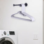 2 Pack Retractable Hanger Holder for Laundry Room, Wall Mount Organizer Rack for Lightweight Clothes, Space Saving Laundry Hook Rod, Keep Empty Hangers Handy, Black