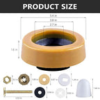 Extra Thick Toilet Wax Ring Kit Include Closet Bolts, Bolt Caps, Thick Flange and Retainer Washers, Fits 3 Inch and 4 Inch Waste Lines for Toilet Gas Odor and Watertight Sealing