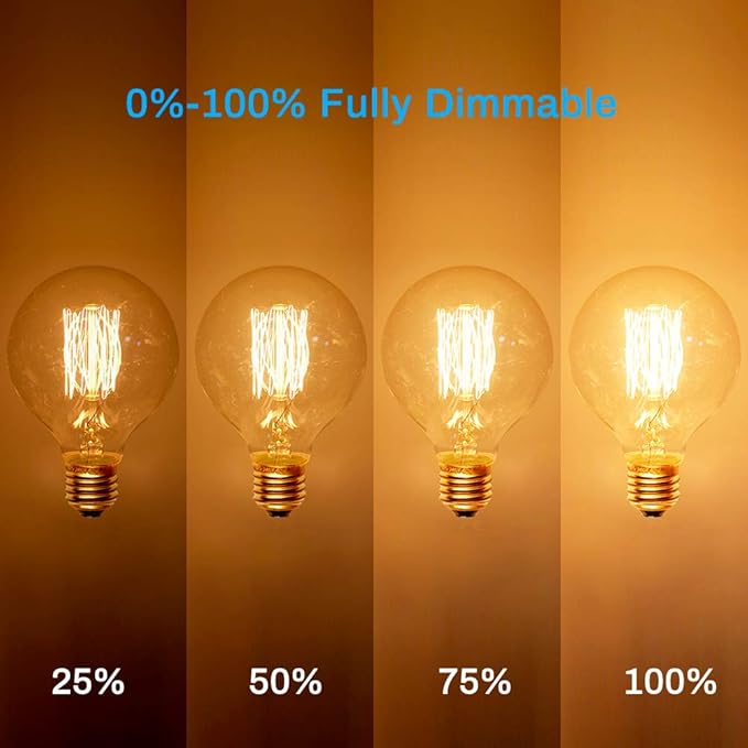 Edison Incandescent Light Bulbs 60 Watt, G25(G80) Vintage Light Large Bulb, 6-Pack Globe Bulbs 2100K Warm White, E26 Medium Base Dimmable, 240 Lumens Filament, Vanity Light Bulbs for Bathroom