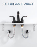 ALEASHA 16'' Length Faucet Supply Line, Stainless Steel Braided cUPC Sink Hose with G1/2" FIP x 3/8" Compression Supply Hose for Sink Faucet Bathroom Kitchen Faucet Connector Water Supply Line 2 PCS