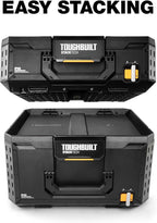 ToughBuilt StackTech XL 3 Drawer Tool Box, Heavy-Duty Portable Tools Chest, 50 lb Capacity - Stackable Toolbox Storage Organizer with 22 Dividers, Auto-Latching Drawers and Accessory Rails