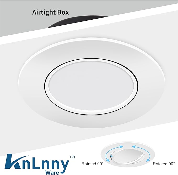 6 Inch Led Recessed Lights 6 Pack,Ajustable Led Eyeball Gimbal Light with Junction Box,5CCT Selectable,15W 1250LM,Dimmable