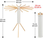 JOOM Tripod Clothes Drying Rack, Garment Rack Portable and Foldable Space Saving Laundry Drying Rack - Drying Rack Clothing Floor Folding Balcony Bedroom Household Wooden