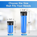 iSpring HB28B Whole House Water Filter Housing, 20" x 4.5" Universal Housing for Whole Home Water Filtration w/ 1" NPT Ports Pre-Filtration System