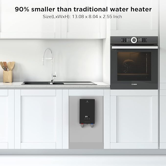 Airthereal Electric Tankless Water Heater, 8kW, 240 Volts - Endless On-Demand Hot Water - Self Modulates to Save Energy - Use for Faucet and Sink, Evening Tide series