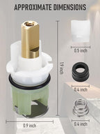 RP25513 Faucet Repair Kit – Compatible with Delta 3-Hole, 2-Handle Series, Includes RP24096 Cartridge, RP4993 Seat & Spring, RP24097 1/4 Turn Stop (2-Pack)