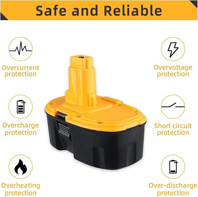 18V Replacement Battery for DeWalt DC9096 2 Packs 5.0Ah 18 Volt XRP Replacement Batteries for DeWalt DE9096 DC9098 DE9098 DE9098 DW9096 DW9095 Cordless Power Tools