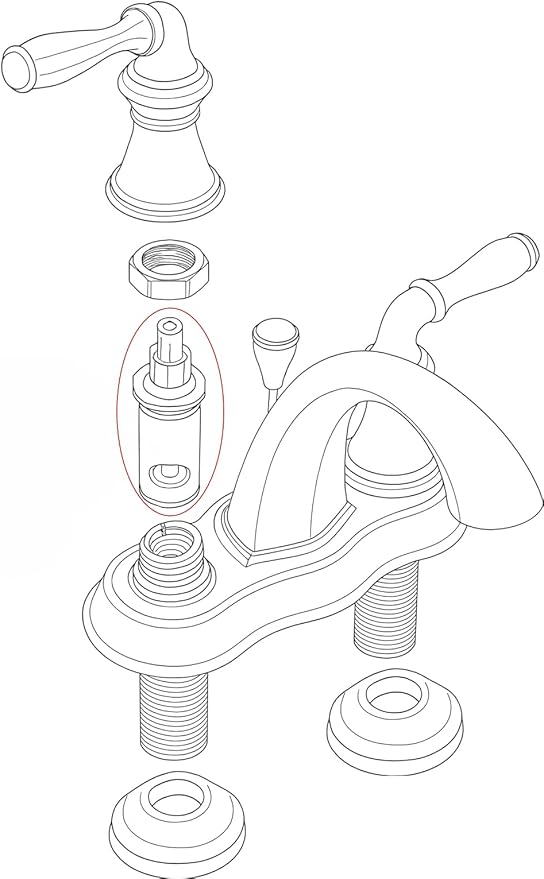 ALITZ 1224 / 1224B Replacement Faucet Cartridge 2-Pack – Compatible with Moen Two Handle Faucets & Tub Showers – Hot & Cold Water, Fix Leaks, Smooth Handle Rotation