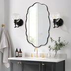 ANDY STAR 1-Light Bathroom Light Fixtures, Black Wall Sconces, Bathroom Vanity Light with Clear Glass Shade, Modern Wall Light Fixtures for Bath Mirror Hallway Bedroom Living Room, Hardwired, E26 Base