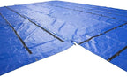 Mytee Products 24' x 27' Flatbed Trailer Lumber Tarp with 8 FT Drop - Heavy Duty Blue 18 Oz Vinyl Waterproof Tarp for Truck/Trailers to Protect Cargo from Wind, Rain, Snow, and Sun