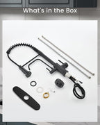 APPASO Black Kitchen Faucet with Drinking Water Faucet, 3 in 1 Pull Down Faucet with Purfied Water Faucet, Single-Handle High Arc Kitchen Water Filter Faucet, Matte Black (Without Filtration Device)