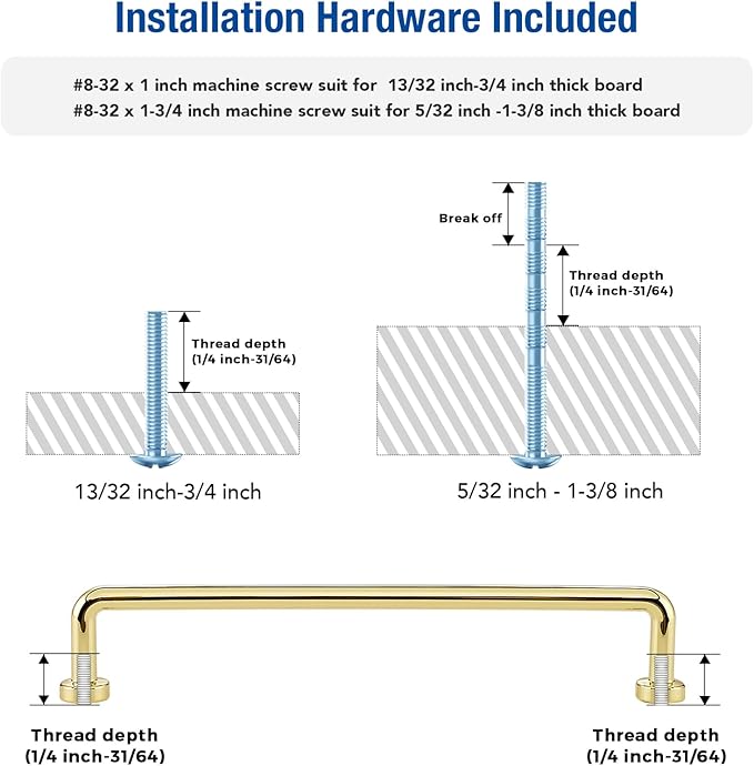 JOY DECOR Cabinet Pulls – 6-1/4 Inch Hole Center, Polished Brass, 15 Pack, Zinc Alloy Cabinet Handles for Drawers & Cupboard – Vintage Style Hardware for Kitchen, Bathroom, Dresser, Furniture Makeover