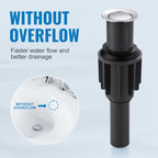 ALEASHA Pop Up Sink Drain Without Overflow, Bathroom Sink Drain Vessel Sink Stopper Pop Up Sink Drain Stopper, Pop Up Drain for Bathroom Sink Drain Strainer for Hair Catcher,Chrome