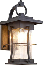 Outdoor Wall Sconces Light Fixtures Exterior Wall Lantern Outside House Lamps Waterproof Black Metal with Clear Seeded Glass, Perfect for Exterior Porch Patio House