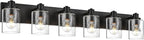 6 Light Bathroom Vanity Lights, Bathroom Lighting Fixtures over Mirror with Clear Glass Shades, Black Vanity Light For Bathoom, Modern Wall Sconces Vanity Lighting Fixture for Bathroom Hallway