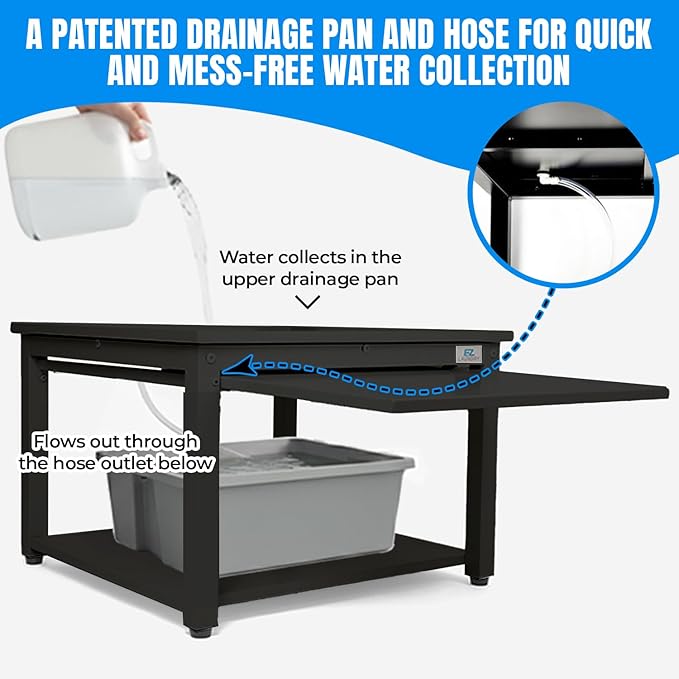 Washer and Dryer Pedestals with Pullout-Shelf - 29" W, 18" H, Black Steel Universal Fit with Major Brands | Laundry Pedestal with Drain Pan & Hose | Washer Stand for Back Pain Relief, 800 lbs Capacity