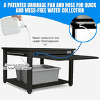 Washer and Dryer Pedestals with Pullout-Shelf - 28" W, 18" H, Black Steel Universal Fit with Major Brands | Laundry Pedestal with Drain Pan & Hose | Washer Stand for Back Pain Relief, 800 lbs Capacity