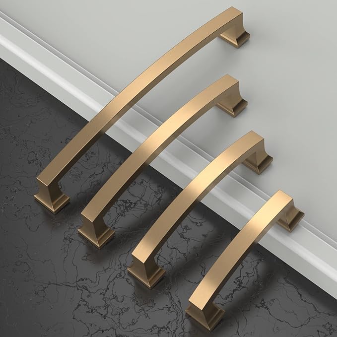 Asidrama 10 Pack 7 Inch(177mm) Hole Centers Champagne Bronze Kitchen Cabinet Handles,Cabinet Pulls Gold Kitchen Cabinet Hardware for Cupboard Drawer Pulls Dresser Handles