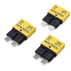 12V DC 20A Auto Reset Fuse Circuit Breaker E37 - UL Certified ATO ATC Low Profile Blade Self-Resetting Fuses 20 Amp Type 1 for Car, Truck, RV, Automotive, Boat, Solar Marine - Pack of 3