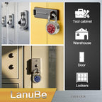 LanuBe Standard Dial Combination Lock, 2 in. Wide, with Different Combinations, Blue Turnplate, Pack of 8; Lock for School, Employee, Gym Sports Locker, Case, Toolbox, and so on
