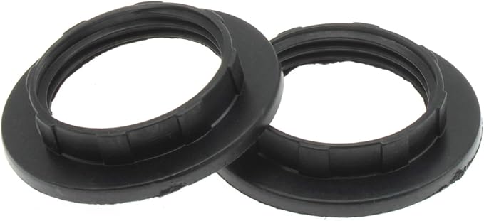 1.1 Inch Lamp Shade Collar Rings FDXGYH 2pcs E14 Light Socket Ring Retainer Rings and Replacement Adapter(Black)